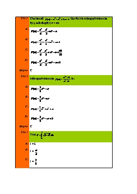 Bài tập Tích phân Lớp 12 - Phần 20